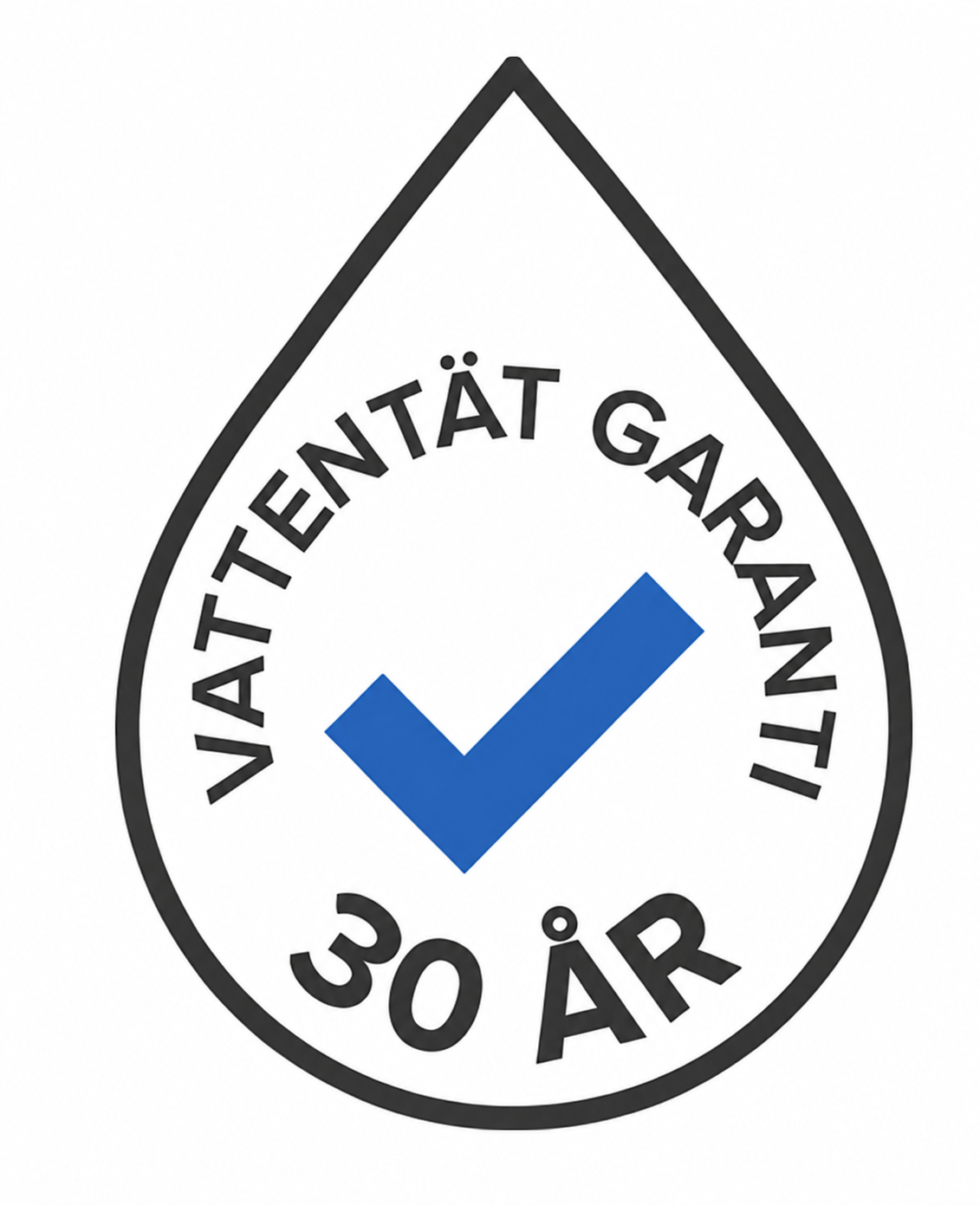 Vattentät garanti 30 år – signet